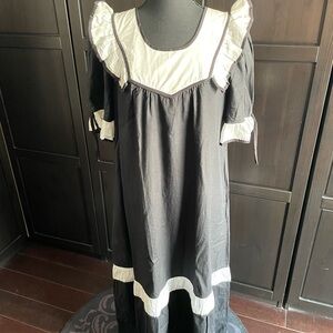 Batsheva Black and White Maxi Dress